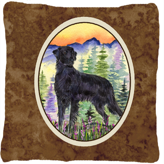 Flat Coated Retriever Decorative Indoor & Outdoor Fabric Pillow