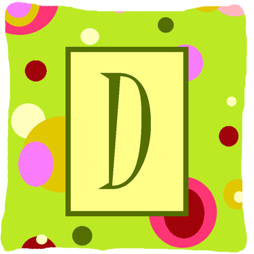 Letter D Initial Monogram - Green Decorative Indoor & Outdoor Fabric Pillow