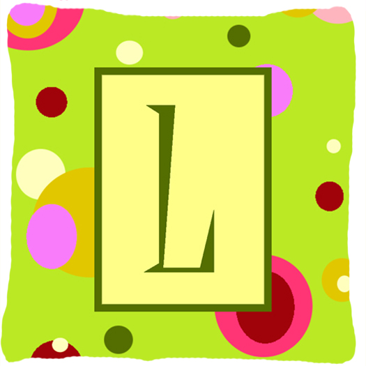 Letter L Initial Monogram - Green Decorative Indoor & Outdoor Fabric Pillow