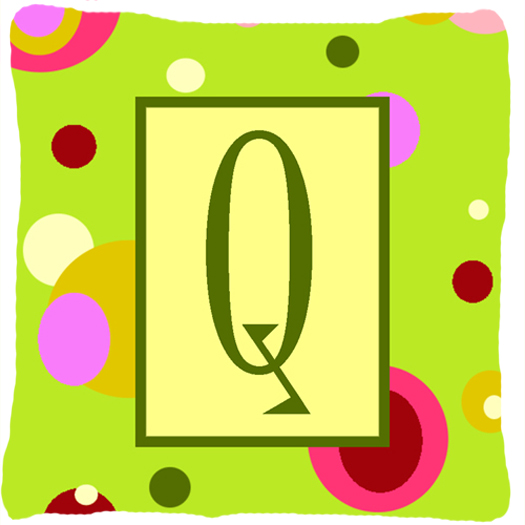 Letter Q Initial Monogram - Green Decorative Indoor & Outdoor Fabric Pillow