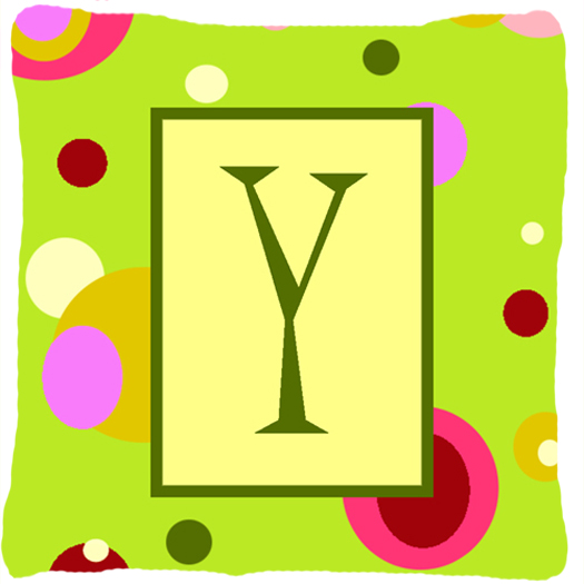 Letter Y Initial Monogram - Green Decorative Indoor & Outdoor Fabric Pillow