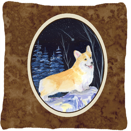 Starry Night Corgi Decorative Indoor & Outdoor Fabric Pillow