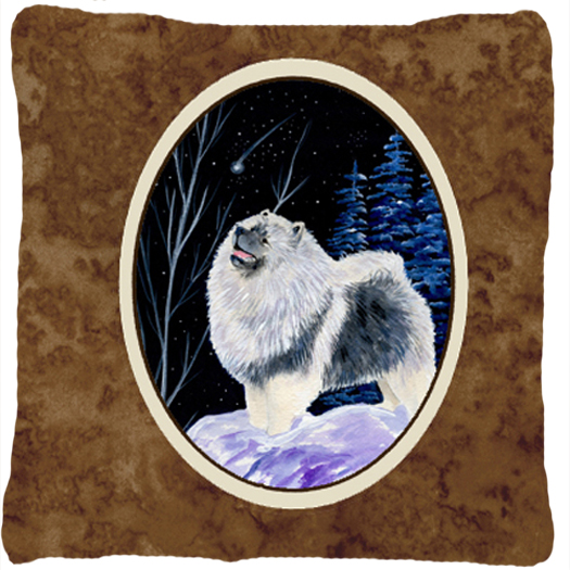 Starry Night Keeshond Decorative Indoor & Outdoor Fabric Pillow