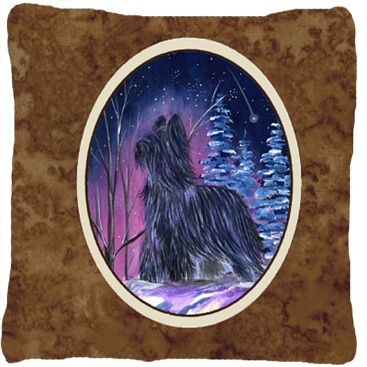 Starry Night Briard Decorative Indoor & Outdoor Fabric Pillow