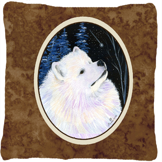 Starry Night Samoyed Decorative Indoor & Outdoor Fabric Pillow
