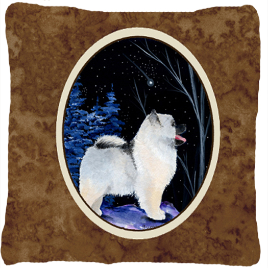 Starry Night Keeshond Decorative Indoor & Outdoor Fabric Pillow