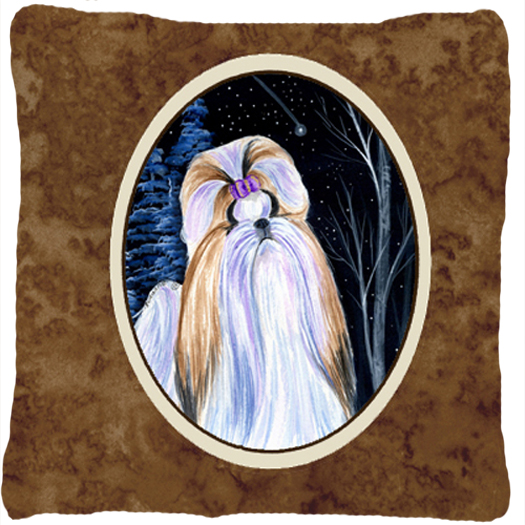 Starry Night Shih Tzu Decorative Indoor & Outdoor Fabric Pillow