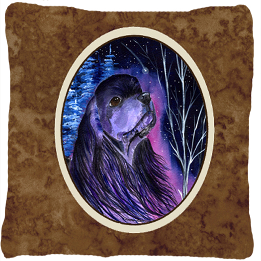 Starry Night Cocker Spaniel Decorative Indoor & Outdoor Fabric Pillow
