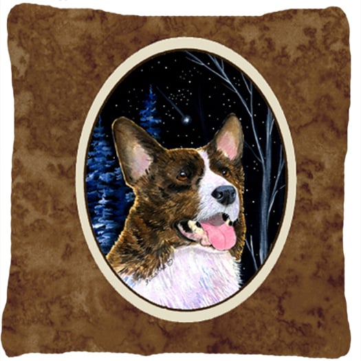 Starry Night Corgi Decorative Indoor & Outdoor Fabric Pillow
