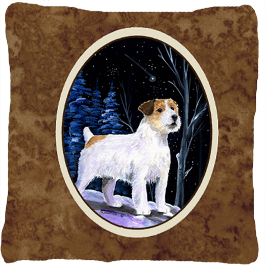 Starry Night Jack Russell Terrier Decorative Indoor & Outdoor Fabric Pillow
