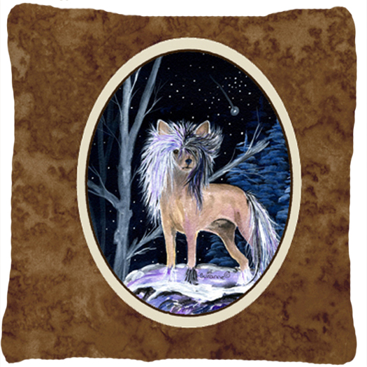 Starry Night Chinese Crested Decorative Indoor & Outdoor Fabric Pillow