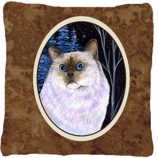 Starry Night Cat - Birman Decorative Indoor & Outdoor Fabric Pillow