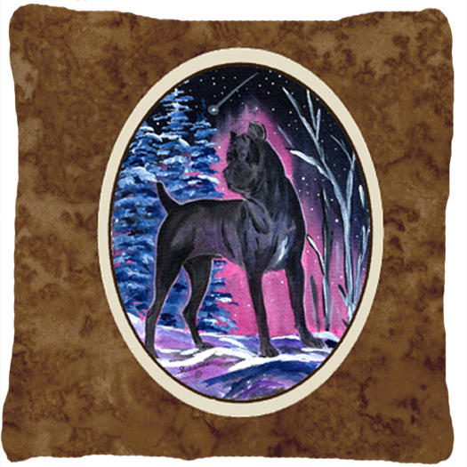 Starry Night Cane Corso Decorative Indoor & Outdoor Fabric Pillow