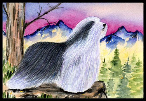 Bearded Collie Indoor Outdoor Mat - 18 x 27 in.