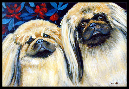 What a pair of Pekingese Indoor Outdoor Mat