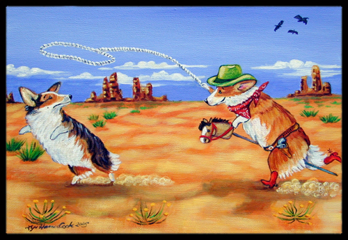 18 x 27 in. Corgi Indoor Outdoor Mat