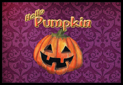 Hello Pumpkin Halloween Indoor Or Outdoor Mat