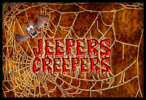 18 x 27 in. Jeepers Creepers with Bat and Spider web Halloween