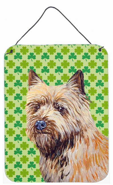LH9185DS1216 Cairn Terrier St. Patricks Day Shamrock Portrait Aluminium Metal Wall Or Door Hanging Prints