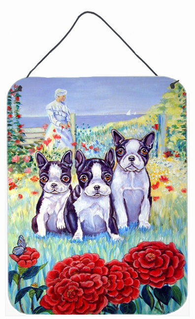 Boston Terrier Three in a Row Aluminium Metal Wall Or Door Hanging Prints