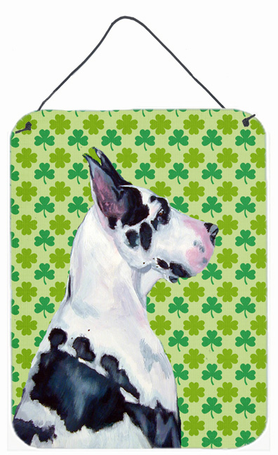 LH9191DS1216 Great Dane St. Patricks Day Shamrock Portrait Aluminium Metal Wall Or Door Hanging Prints
