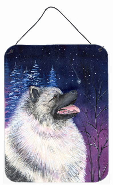 Starry Night Keeshond Aluminium Metal Wall Or Door Hanging Prints