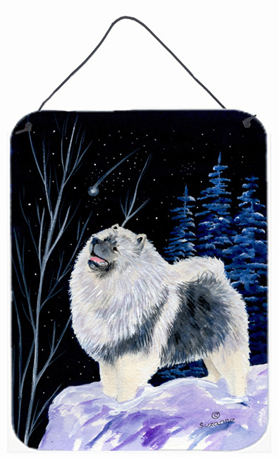 Starry Night Keeshond Aluminium Metal Wall Or Door Hanging Prints