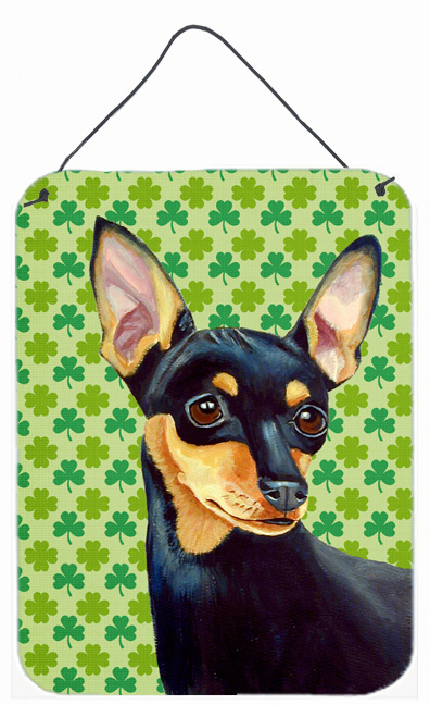 Min Pin St. Patrick's Day Shamrock Portrait Aluminium Metal Wall Or Door Hanging Prints