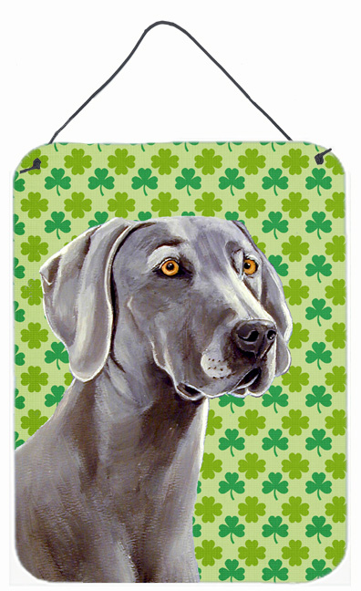 LH9206DS1216 Weimaraner St. Patricks Day Shamrock Portrait Aluminium Metal Wall Or Door Hanging Prints