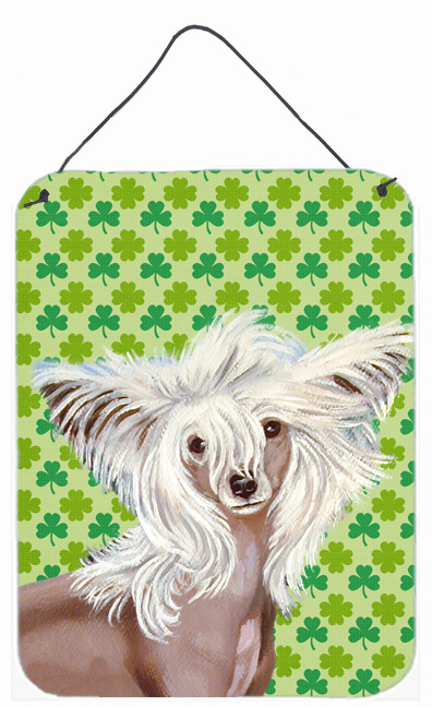 LH9212DS1216 Chinese Crested St. Patricks Day Shamrock Portrait Aluminium Metal Wall Or Door Hanging Prints