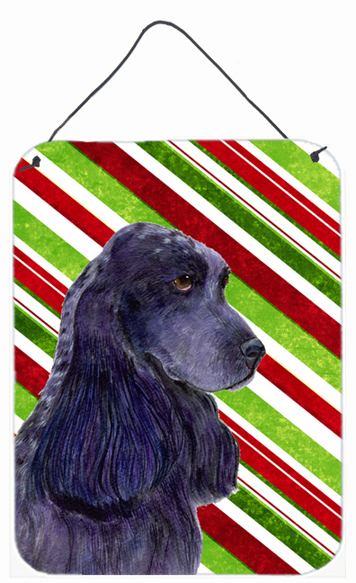 SS4540DS1216 Cocker Spaniel Candy Cane Holiday Christmas Aluminium Metal Wall Or Door Hanging Prints