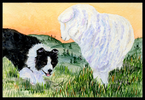 18 x 27 in. Border Collie Indoor Outdoor Mat
