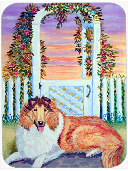 Picture of Carolines Treasures 7147LCB 15 x 12 in. Collie Glass Cutting Board - Large