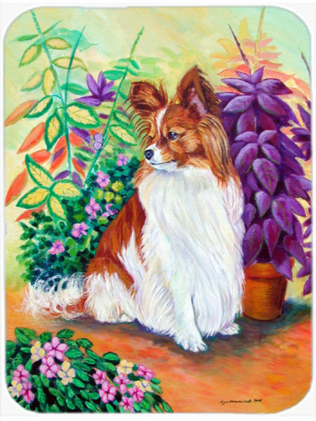Picture of Carolines Treasures 7274LCB 15 x 12 in. Papillon Glass Cutting Board - Large