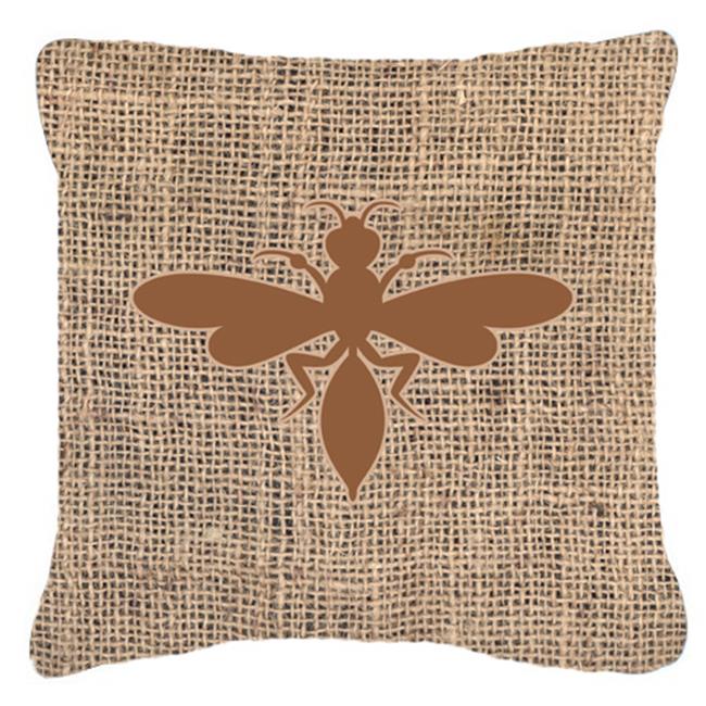 Carolines Treasures BB1054-BL-BN-PW1818 18 x 18 in. Wasp Burlap And Brown Ind...