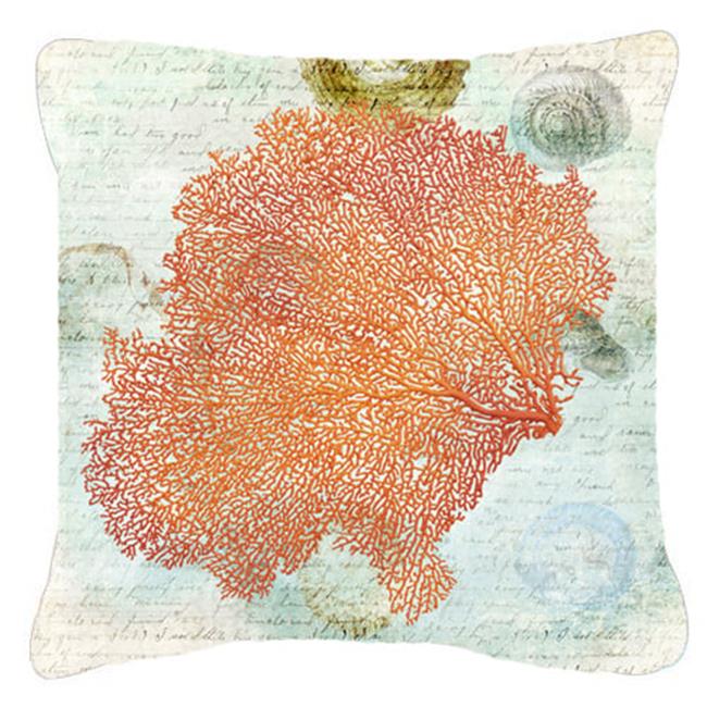 14 x 14 in. Coral Pink Fabric Decorative Pillow