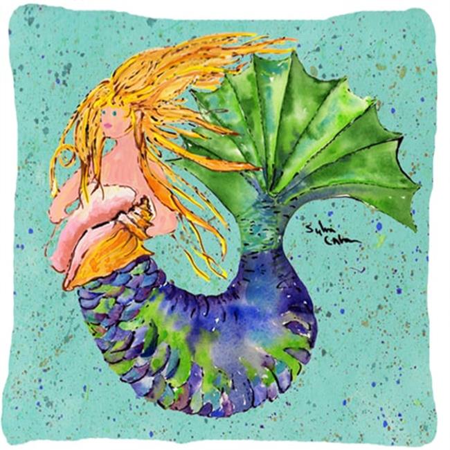 Carolines Treasures 8336PW1414 14 x 14 in. Mermaid Decorative Fabric Pillow