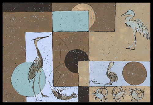 Blue Heron Indoor Or Outdoor Mat - 18 x 27 in.