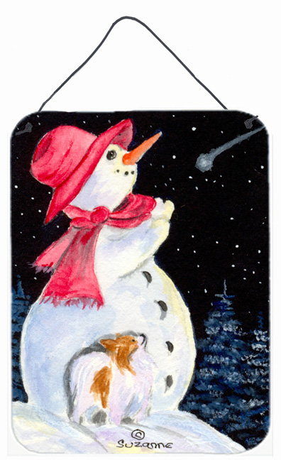 Snowman with Papillon Aluminium Metal Wall Or Door Hanging Prints