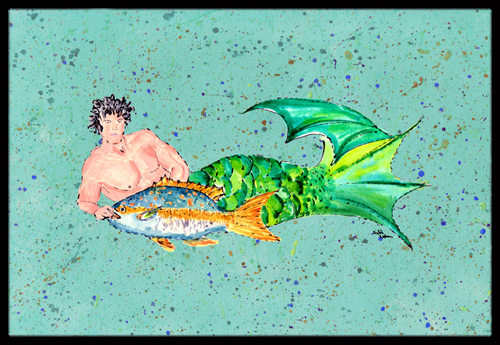 Merman Indoor Or Outdoor Mat - 18 x 27 in.