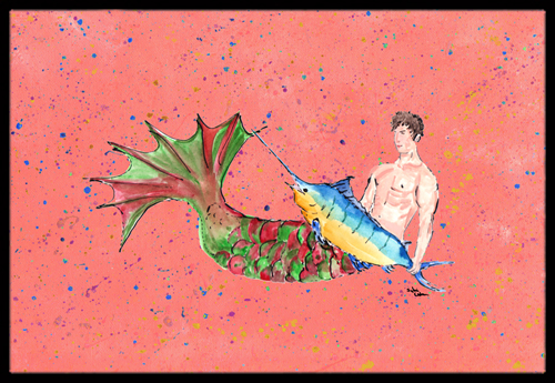 Merman Indoor Or Outdoor Mat 18 x 27 in.