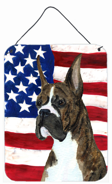 USA American Flag with Boxer Aluminium Metal Wall Or Door Hanging Prints