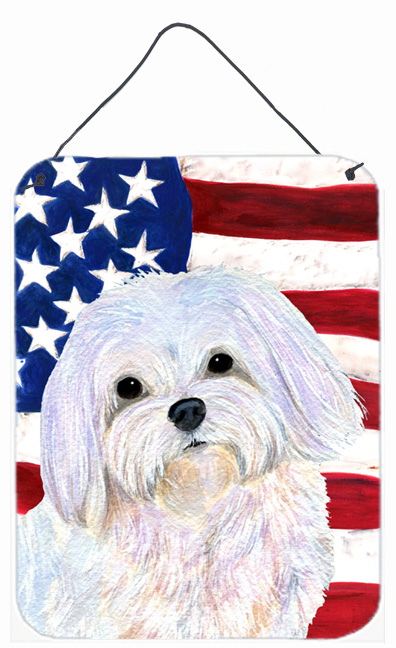 USA American Flag with Maltese Aluminium Metal Wall Or Door Hanging Prints