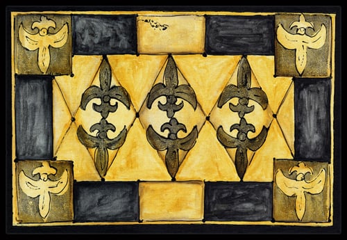 Fleur de lis Indoor Or Outdoor Mat - 18 x 27 in.