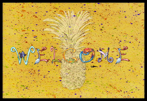 Pineapple Indoor Or Outdoor Mat - 18 x 27 in.