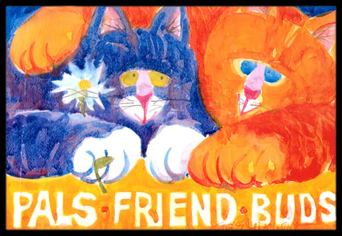 Picture of Carolines Treasures 6029MAT Cats Pals Friends Buds Indoor Or Outdoor Mat - 18 x 27 in.