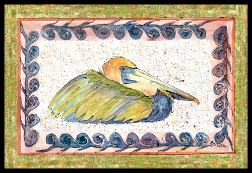 Picture of Carolines Treasures 8053MAT Bird - Pelican Indoor Or Outdoor Mat - 18 x 27 in.