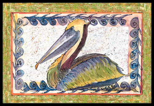 Picture of Carolines Treasures 8057MAT Bird - Pelican Indoor Or Outdoor Mat - 18 x 27 in.
