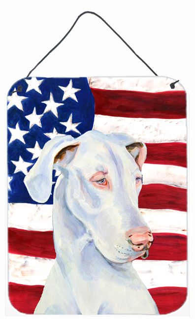 USA American Flag With Great Dane Aluminum Metal Wall & Door Hanging Prints