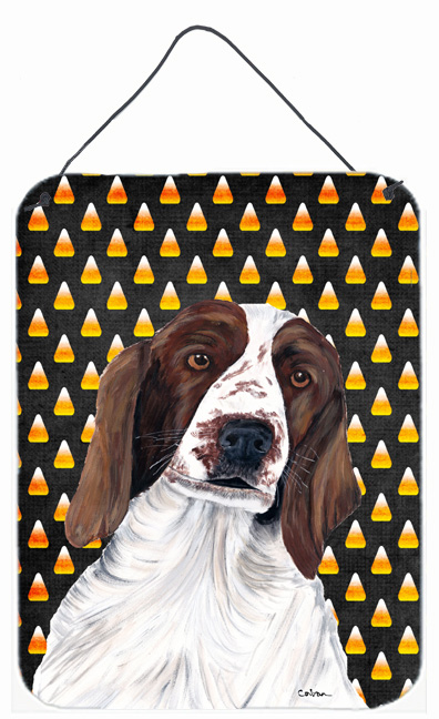 SC9167DS1216 12 x 16 in. Welsh Springer Spaniel Candy Corn Halloween Portrait Wall Door Hanging Prints